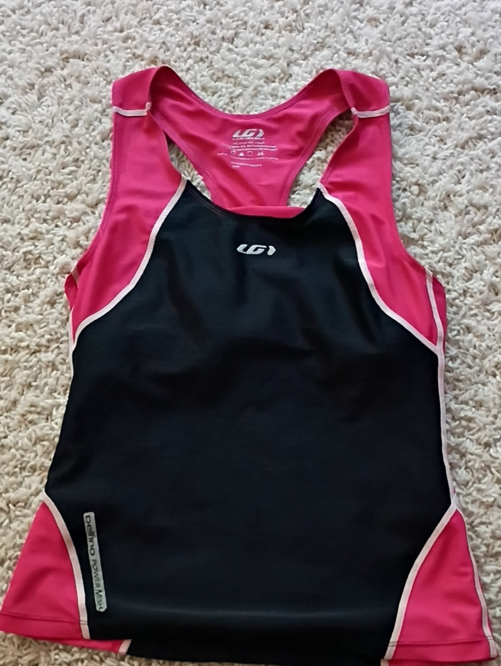 Louis Garneau Pink and Black Racerback Performance Tank